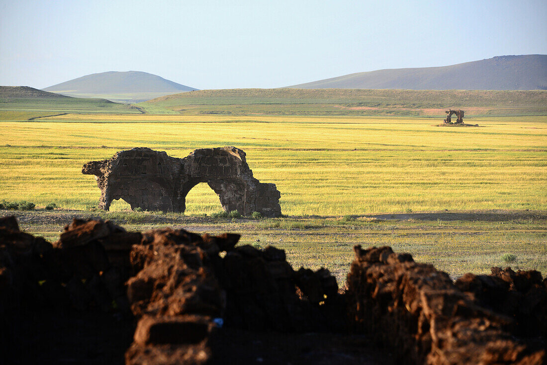 In the ruins of Ani near Kars, Kurd populated area, east Anatolia, East Turkey, Turkey