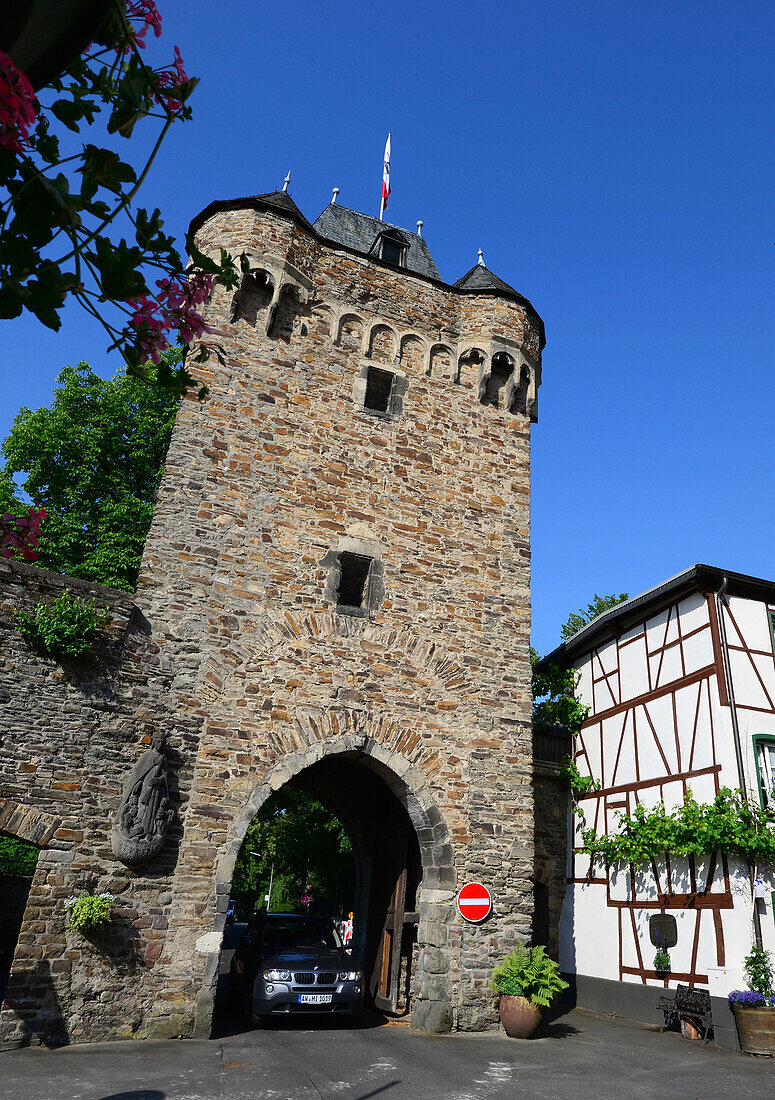 Old city gate in Ahrweiler in the Ahr Valley, Eifel, Rhineland-Palatinate, Germany
