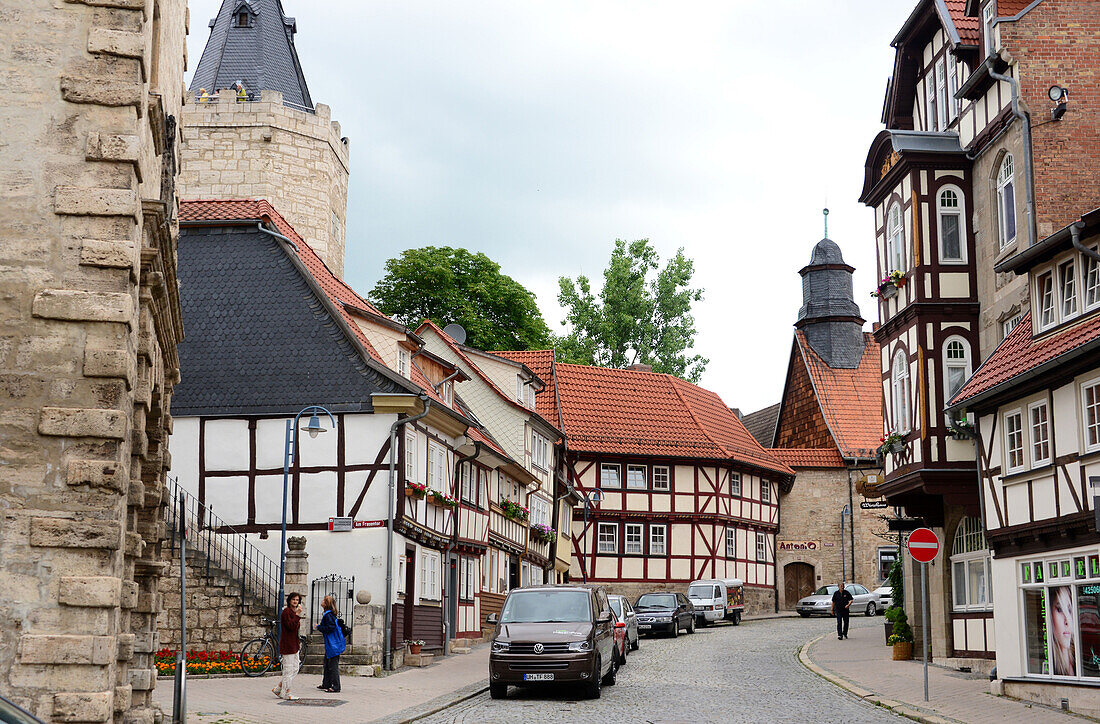 Fachwerkhäuser in Mühlhausen, Thüringen, Deutschland