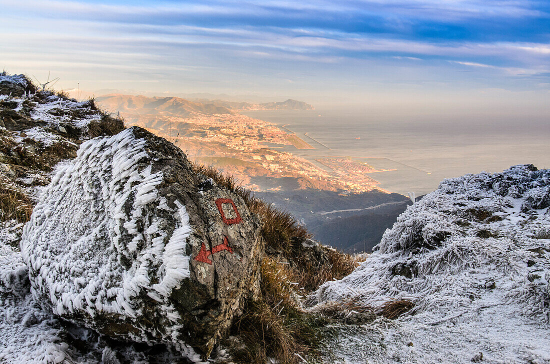 Ice on the hills of Genoa