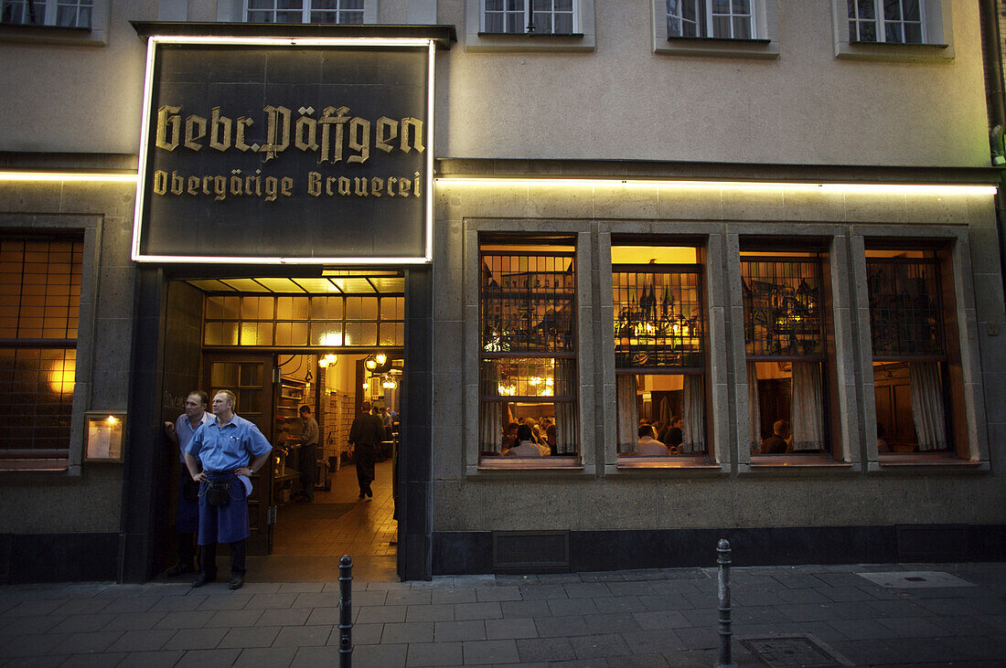 The popular Cologne, Germany pub Paffgen, where they brew and serve their Kolsch beer.