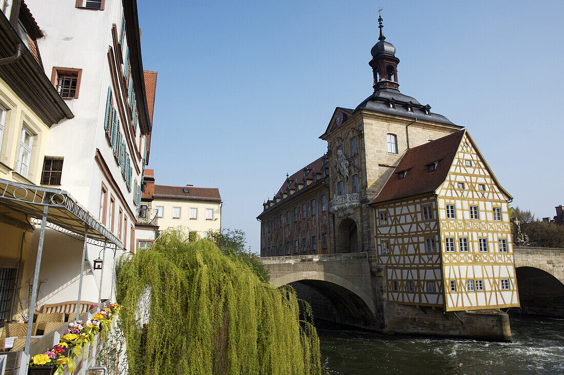 The Altes Rathaus in Bamberg, the city's city call situation on an island in the Main River.