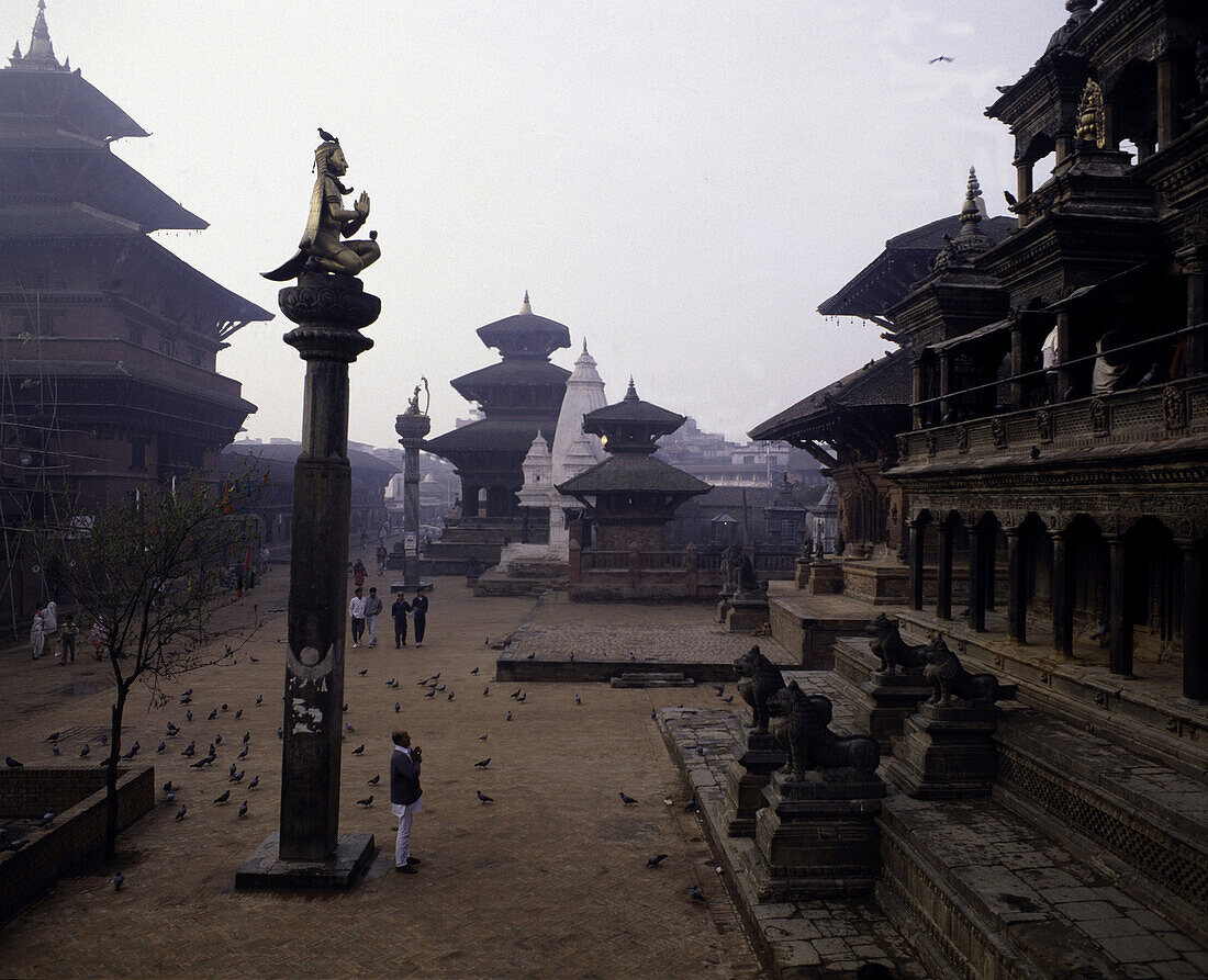 Overview of Patan Durbar Square.  Kathmandu, Nepal.