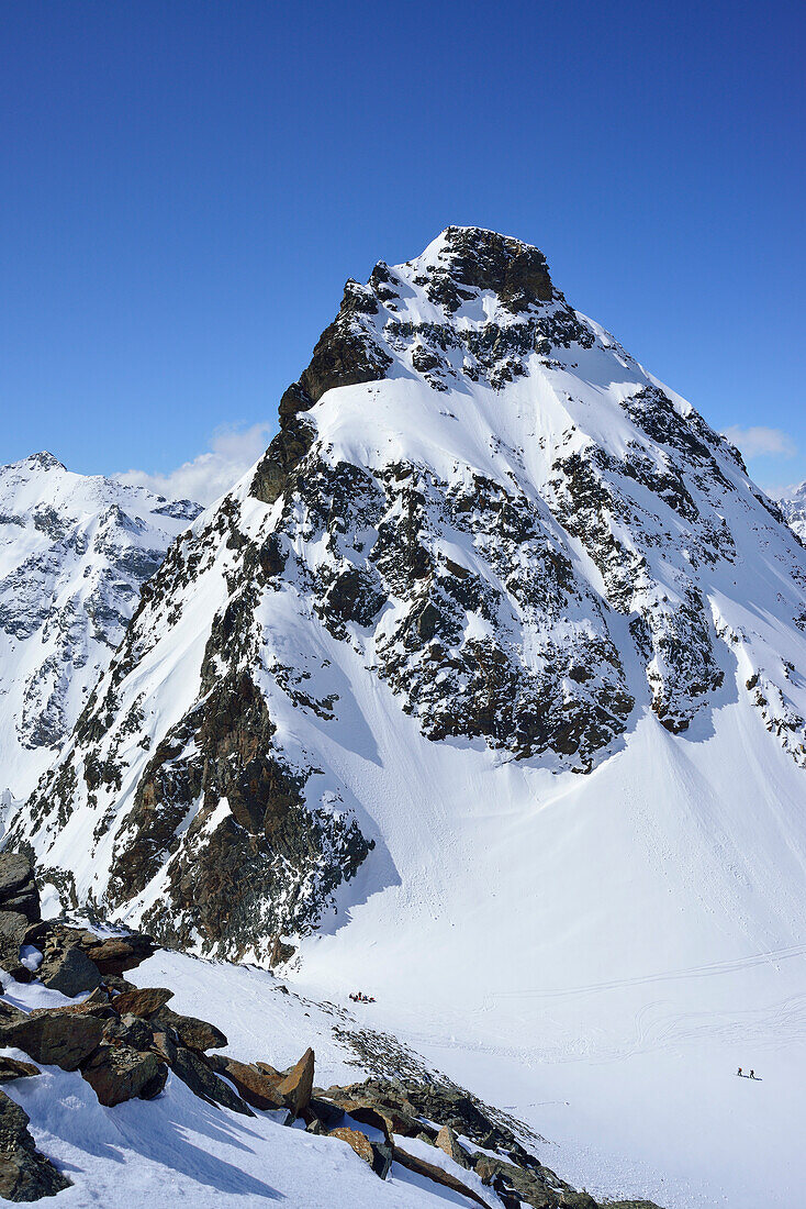 Kleiner Piz Buin, Blick vom Piz Buin, Silvretta, Unterengadin, Engadin, Kanton Graubünden, Schweiz