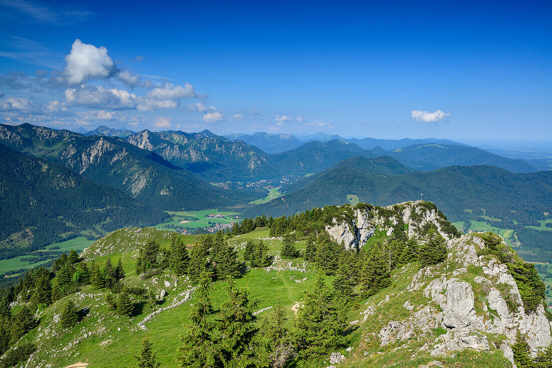 Breitenstein with Spitzing area in background, Mangfall Mountains, Bavarian Prealps, Upper Bavaria, Bavaria, Germany
