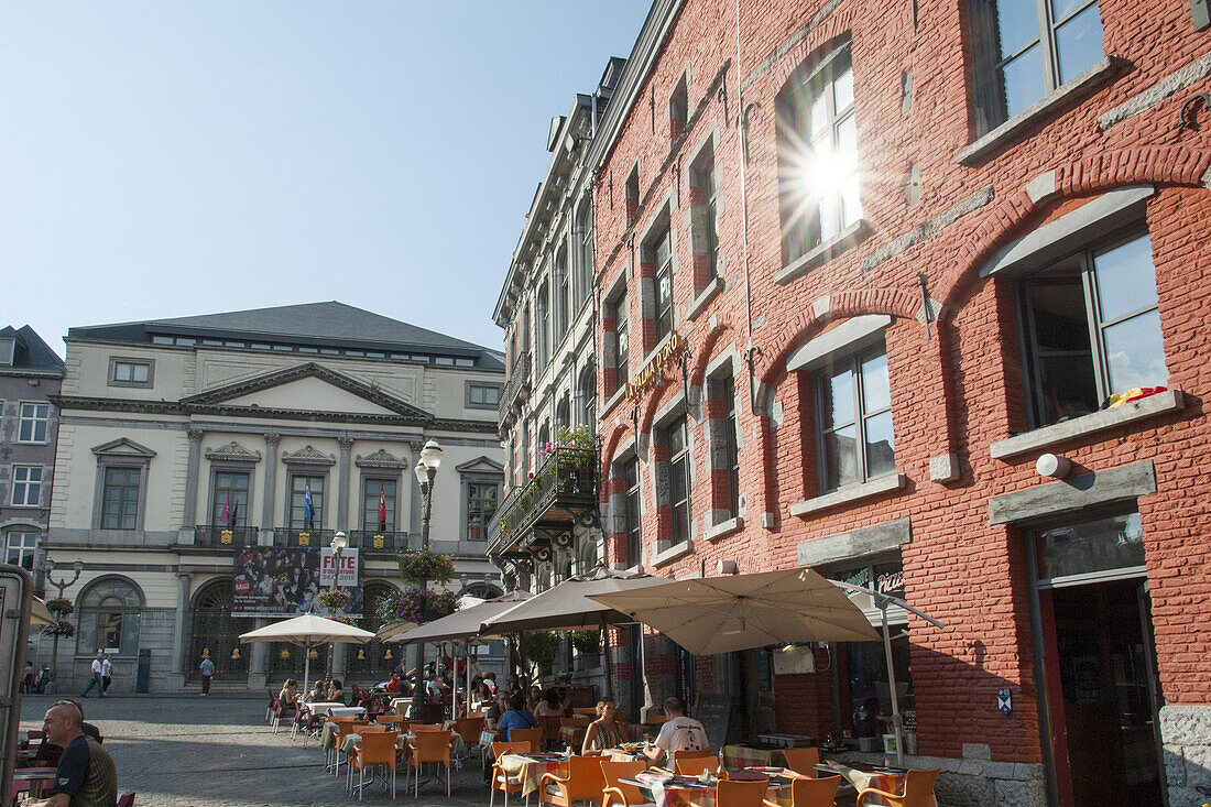 Royal Theatre, Grand Place square, Mons, Hennegau, Wallonie, Belgium, Europe