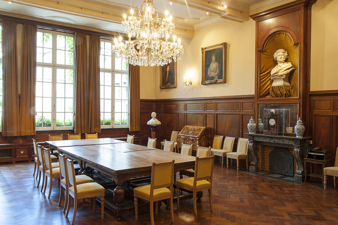 Historic hall, guild hall, Grand Place, Mons, Hennegau, Wallonie, Belgium, Europe