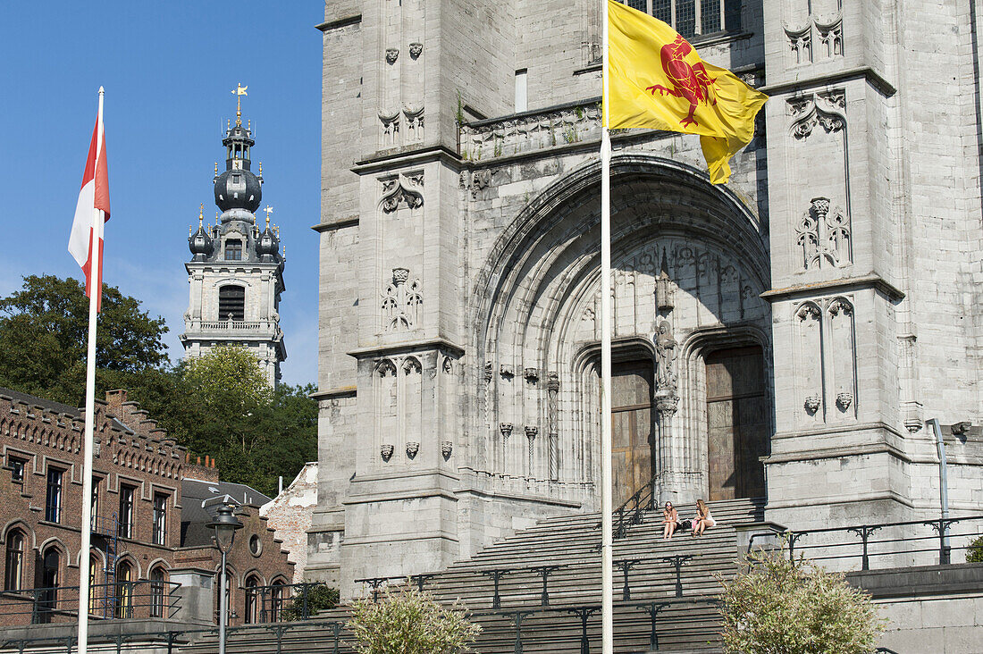 Abbey church Saint Waltrude, Sainte-Waudru, Mons, Hennegau, Wallonie, Belgium, Europe