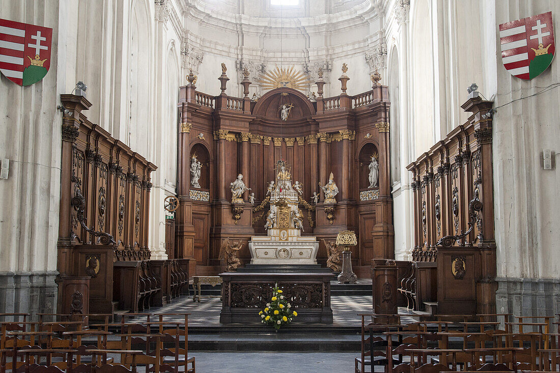 Chor der Kirche St. Elisabeth, innen, Mons, Hennegau, Wallonie, Belgien, Europa