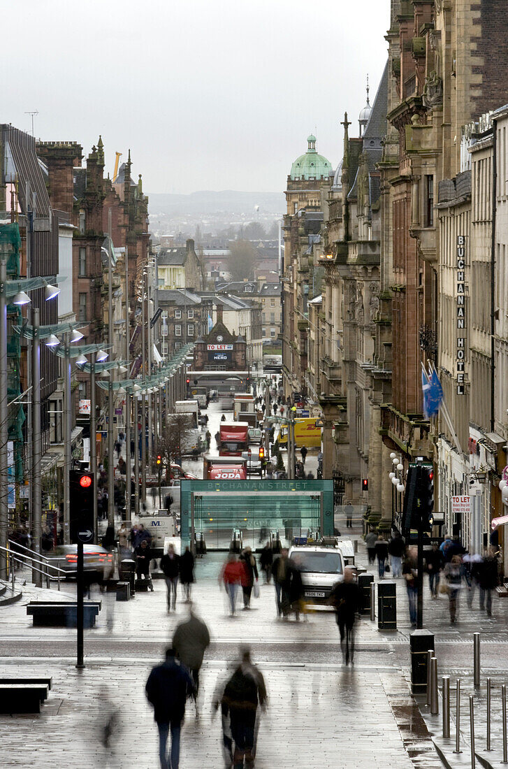Pedestrian shopping zone, Buchanan Street, Glasgow, Scotland, Great Britain, Europe