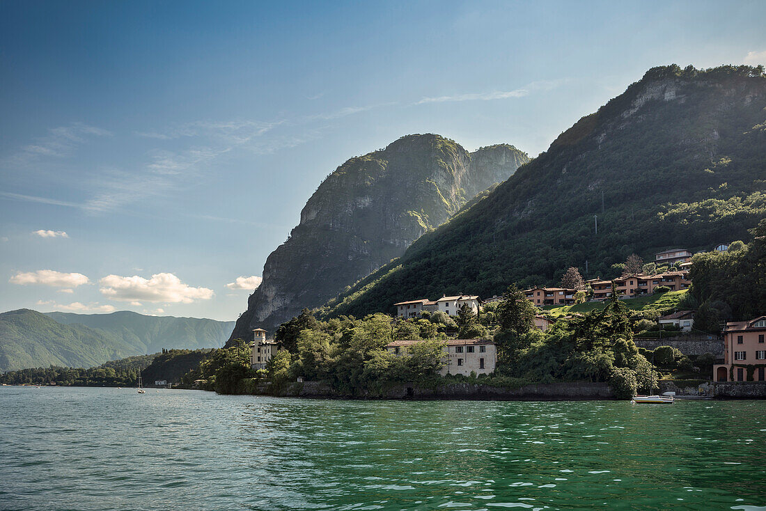 view of the waterfront at Menaggio, Lake Como, Lombardy, Italy, Europe