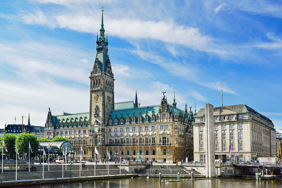 Rathaus von Hamburg, Binnenalster, Hamburg, Deutschland
