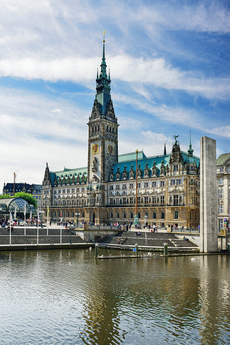City hall of Hamburg, Binnenalster, Hamburg, Germany