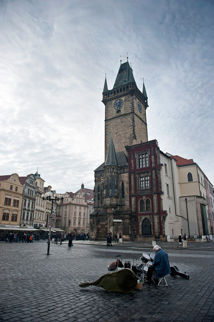 Musician at the Old town Square of Prague,   Stare Mesto,  Czech Republic