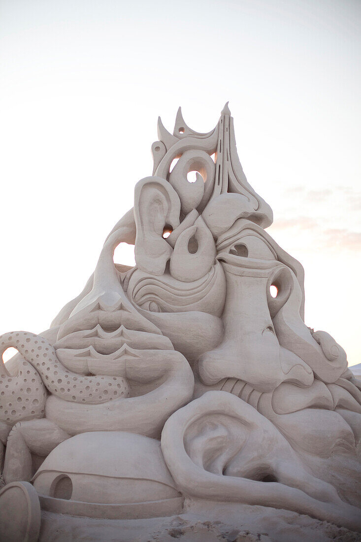 A sand sculpture on the beach during a competition in Siesta Key, FL.