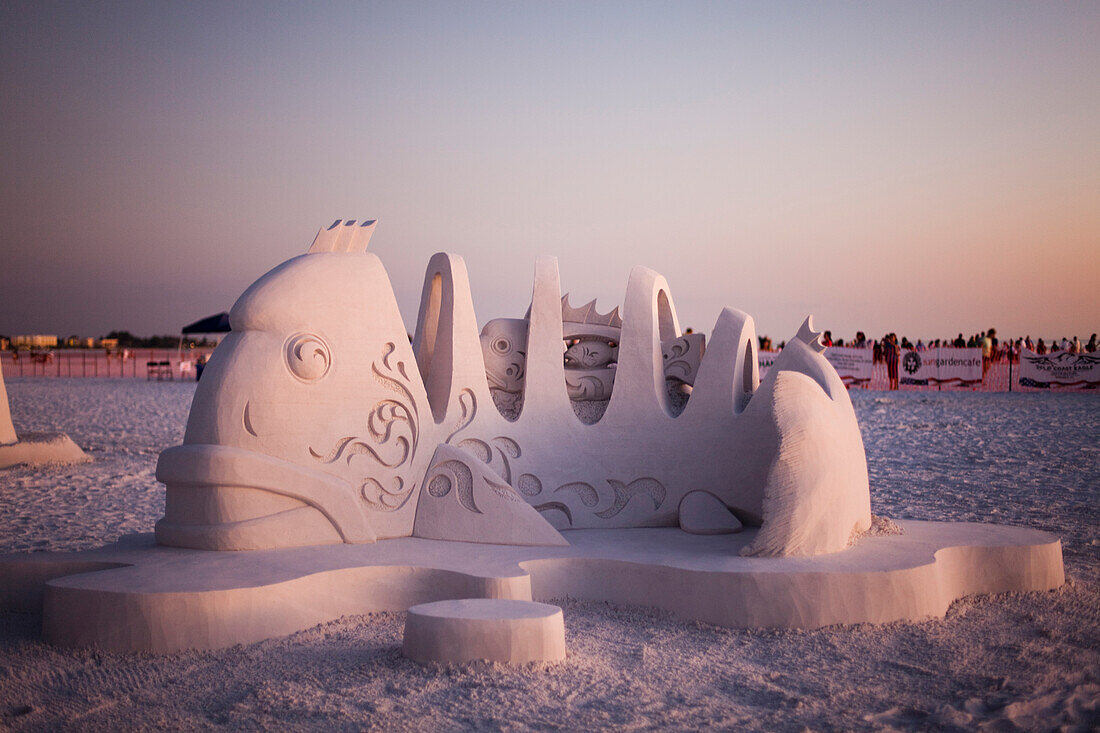 A sand sculpture on the beach during a competition in Siesta Key, FL.