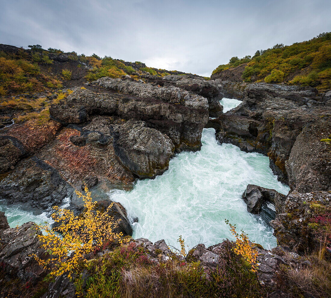 Barnafoss, Springs and Children's Falls, Iceland, Polar Regions