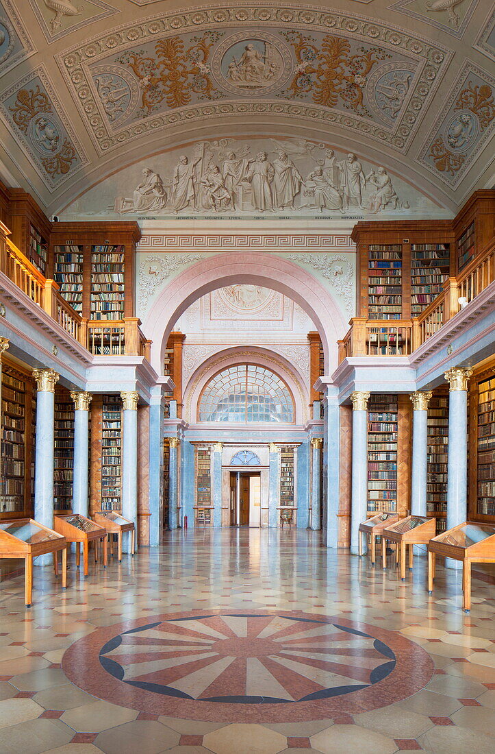 Abbey library, Pannonhalma Abbey, UNESCO World Heritage Site, Pannonhalma, Western Transdanubia, Hungary, Europe