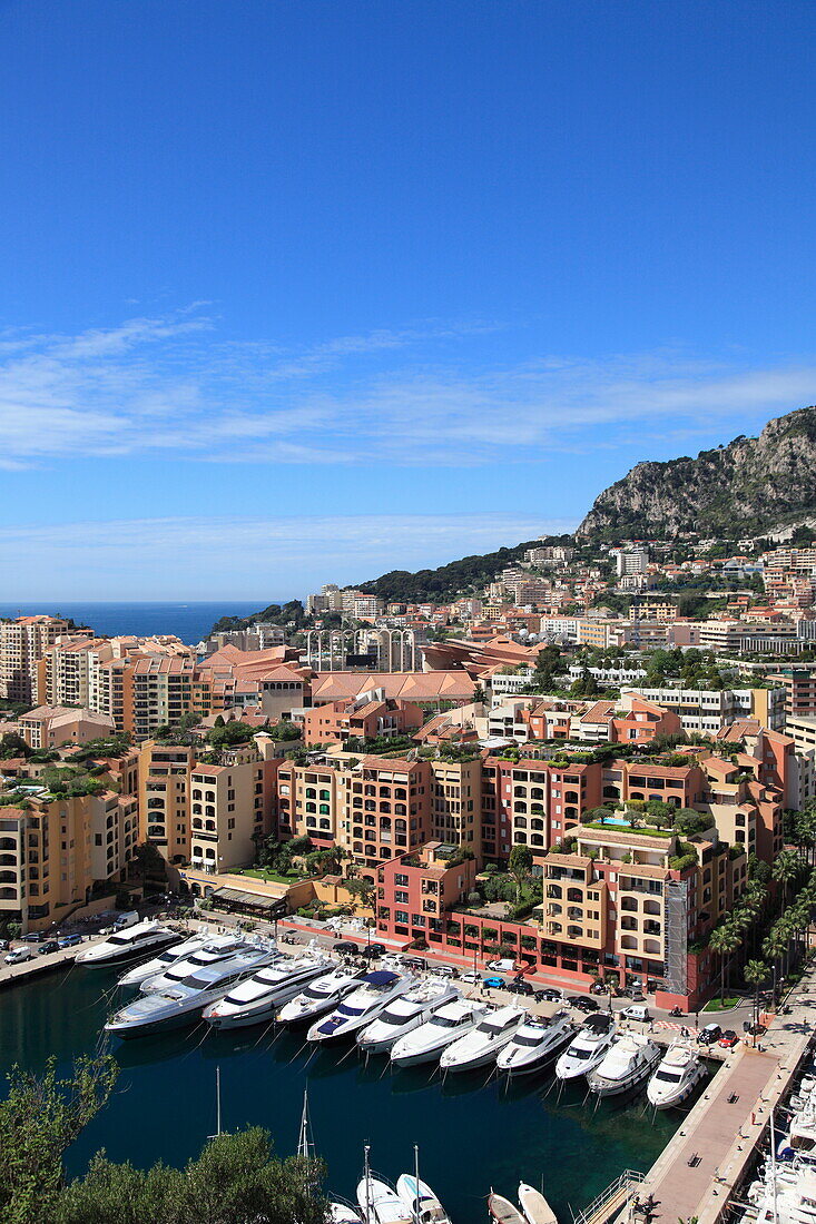Port of Fontvieille, Fontvieille Harbor, Fontvieille, Monaco, Cote d'Azur, Mediterranean, Europe