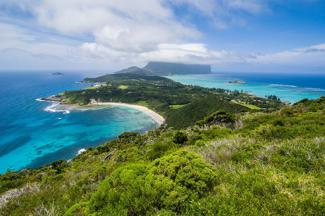 View from Malabar Hill over Lord Howe Island, UNESCO World Heritage Site, Australia, Tasman Sea, Pacific