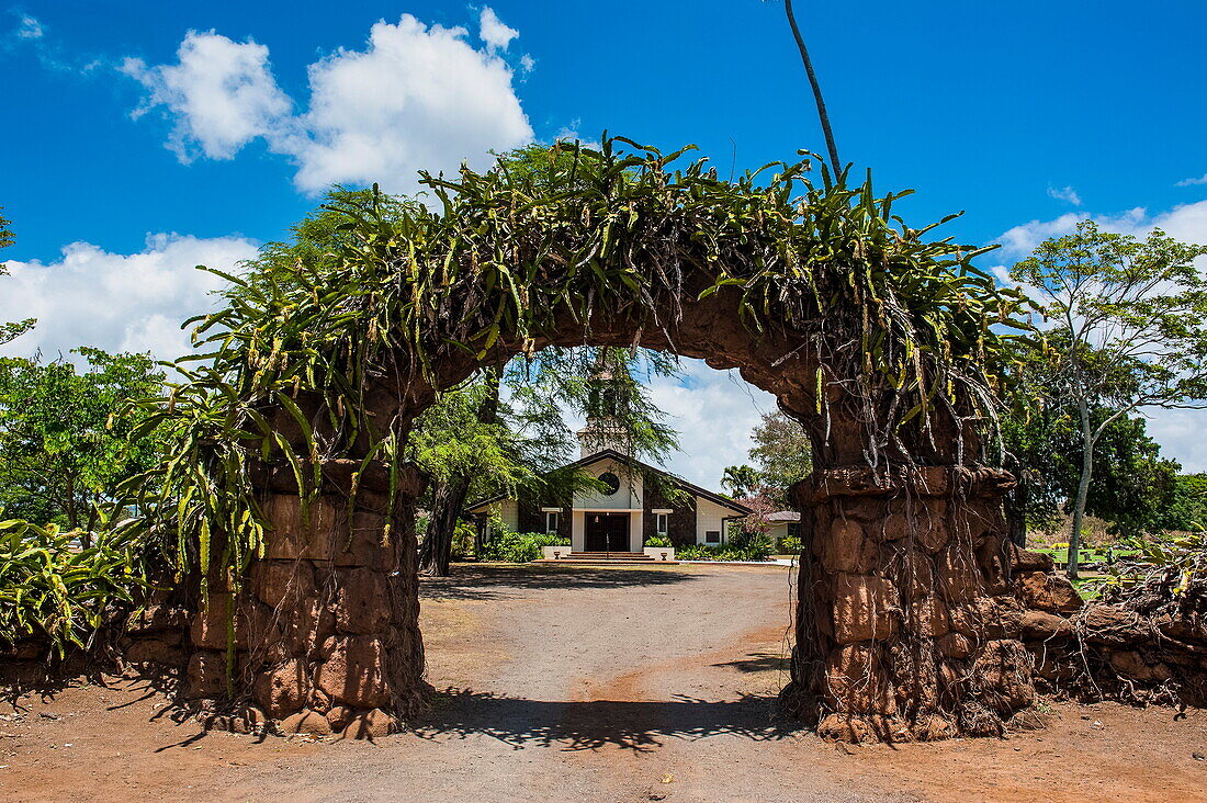 Haleiwa church in Haleiwa, North Shore Oahu, Hawaii, United States of America, Pacific