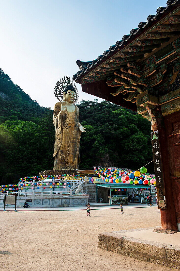 Golden Maitreya Statue, Beopjusa Temple Complex, South Korea, Asia