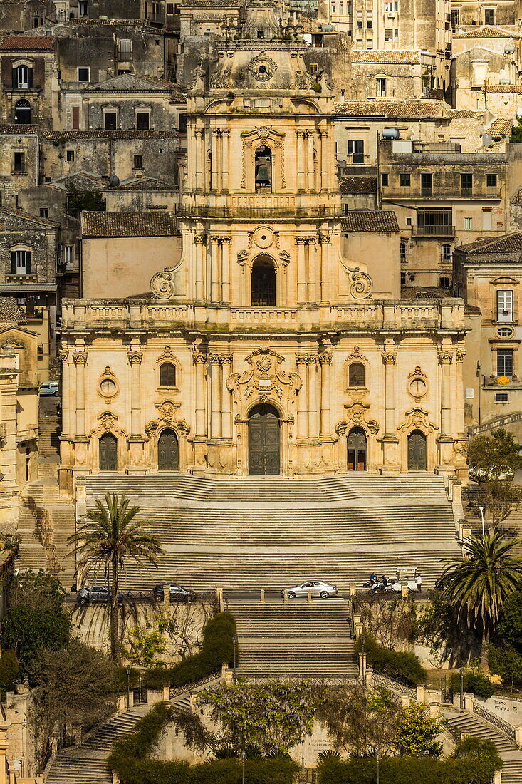 Duomo San Giorgio in Modica, a town famed for Sicilian Baroque architecture, UNESCO World Heritage Site, Modica, Ragusa Province, Sicily, Italy, Mediterranean, Europe