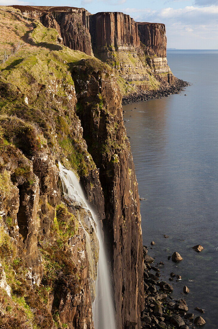 A view of Kilt Rock waterfall, Trotternish, Isle of Skye, Scotland, United Kingdom, Europe