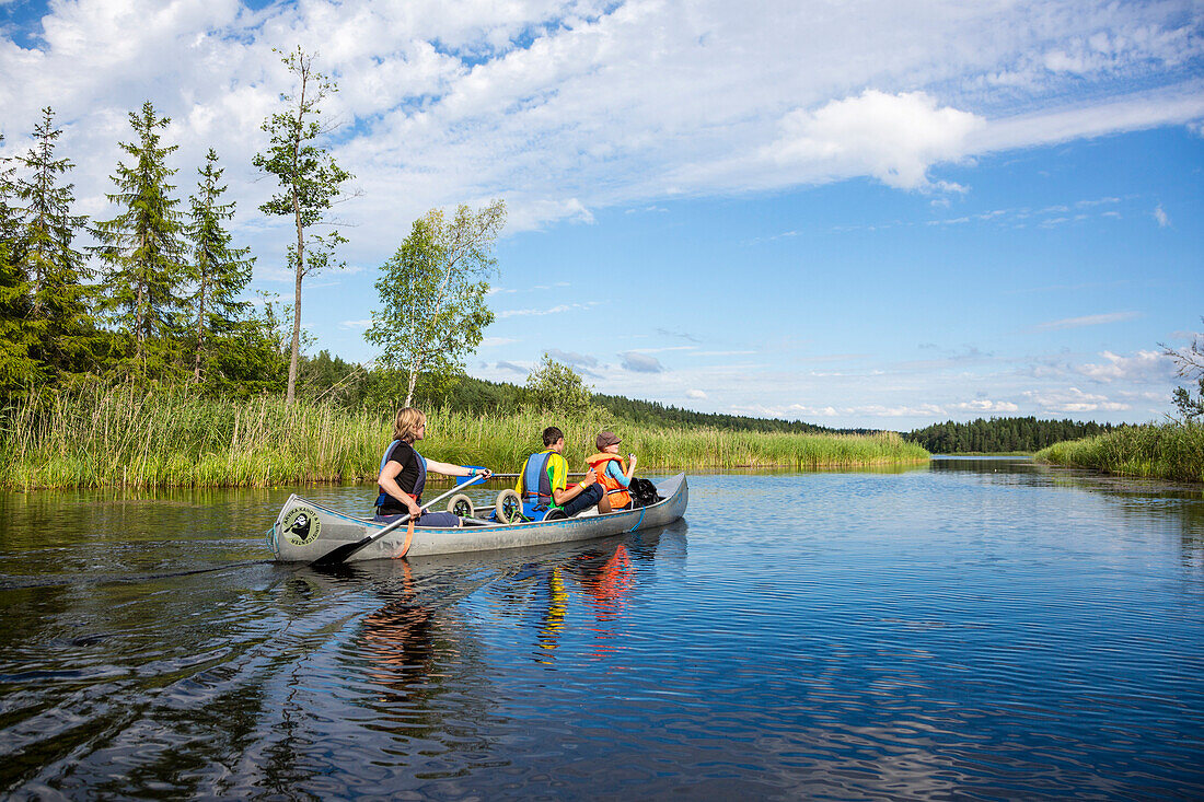 Canoe on lake Vaermeln, Vaermland, Sweden