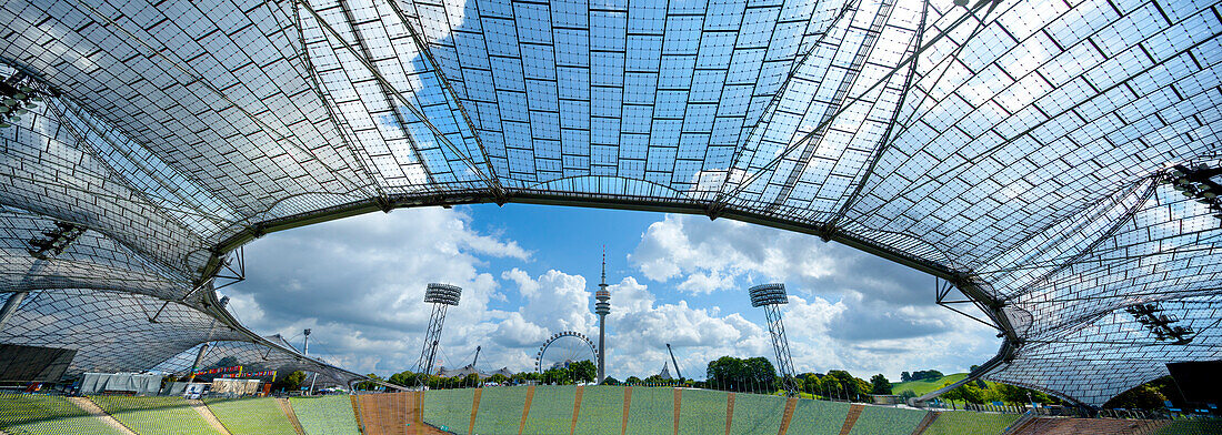 Roof of the Olympic stadium, Munich, Upper Bavaria, Bavaria, Germany