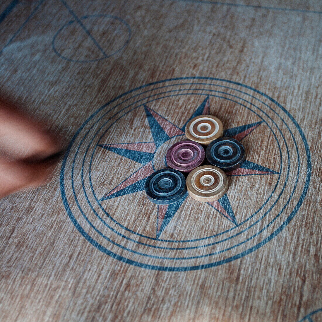 Kabbadi, a traditional Indian and Sri Lankan board game where teams of two must flick their pieces into corners around the edge of the board, Sri Lanka, Asia