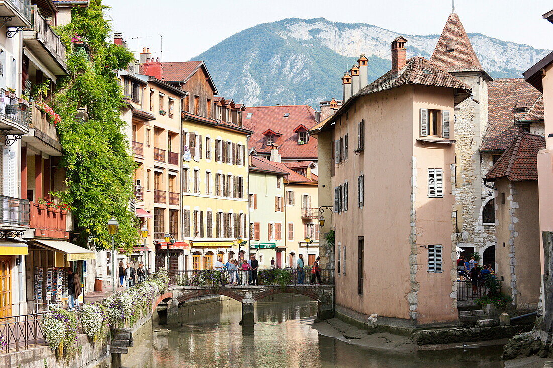 A view of the old town of Annecy, Haute-Savoie, France, Europe