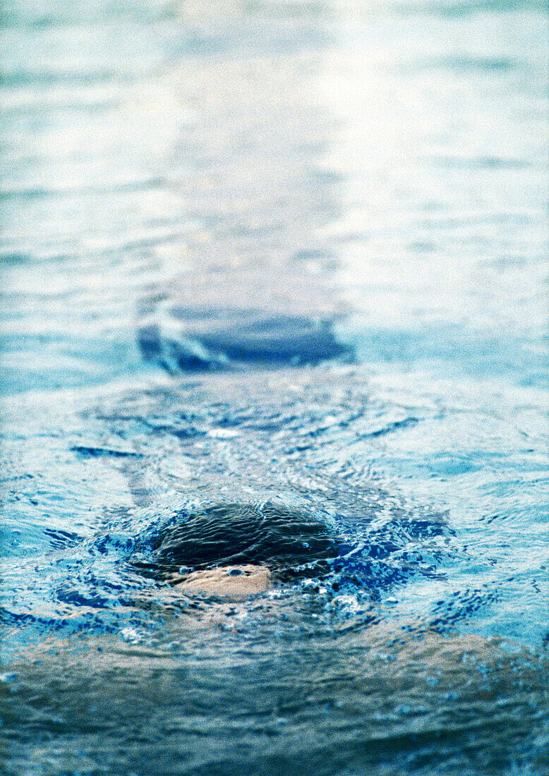 Man under water, close-up