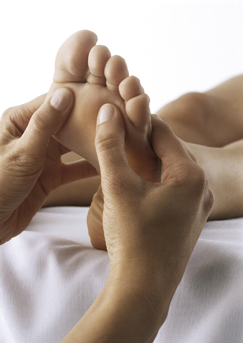 Foot massage, close-up