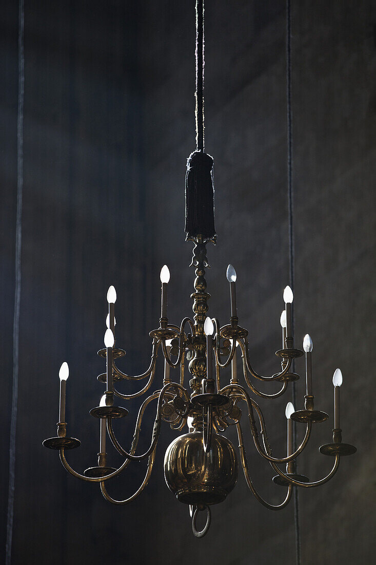 A hanging chandelier