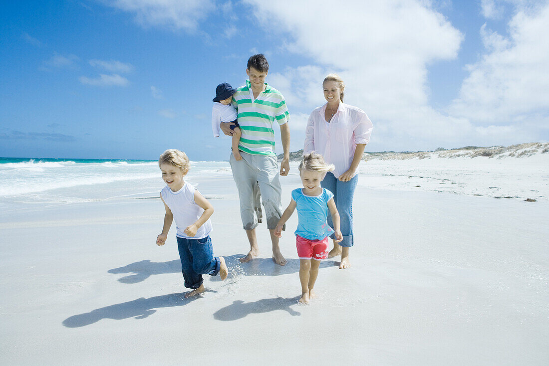 Family on beach