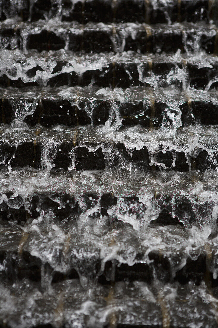 Full frame shot of water flowing through steps
