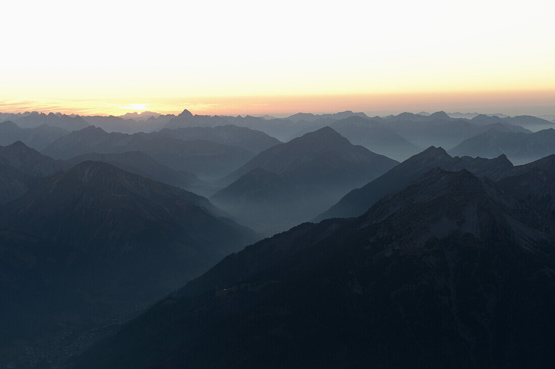 Mountain range view at Zugspitze Mountain