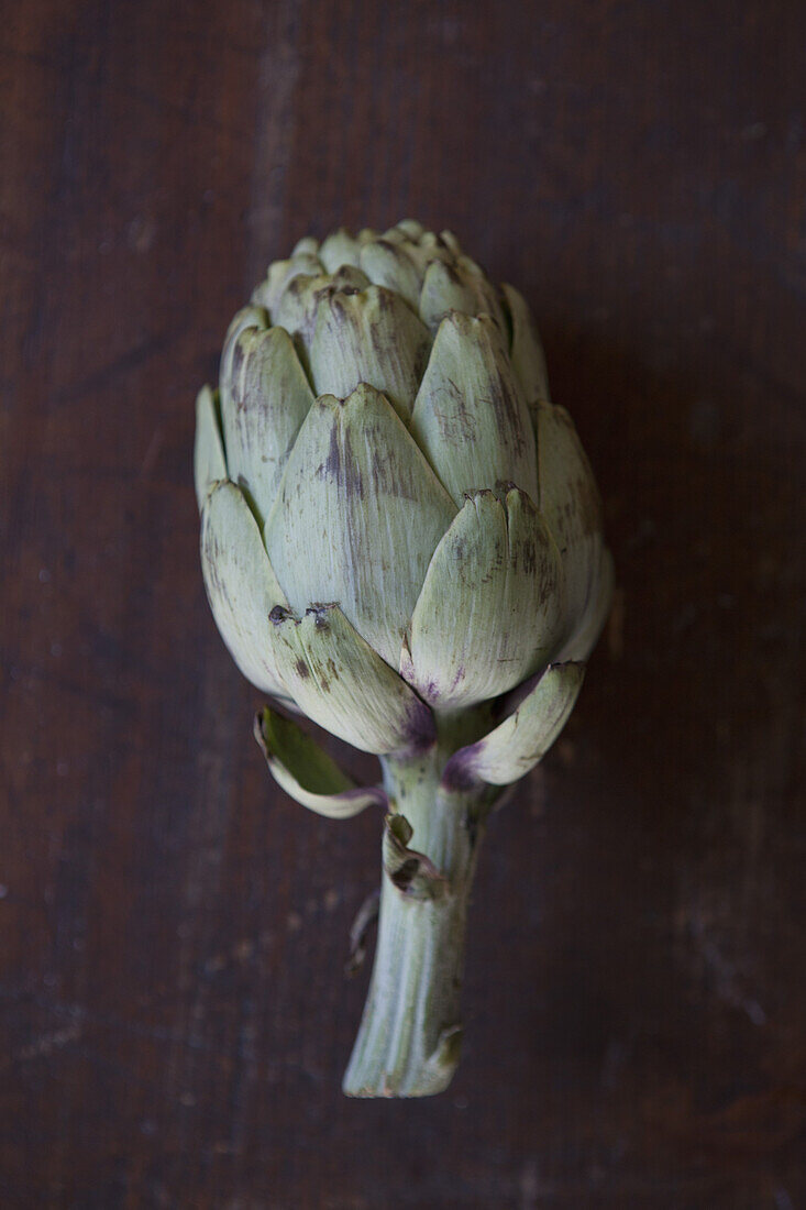 Directly above shot of artichoke on table