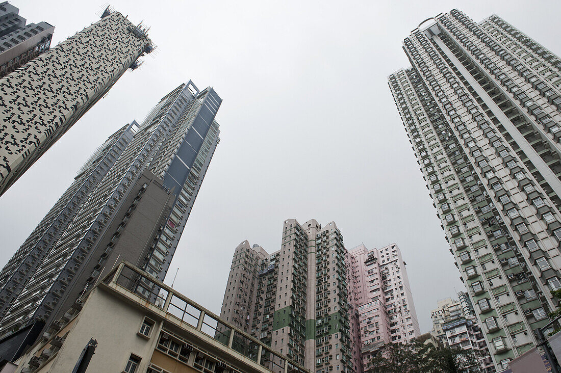 Hong Kong skyscrapers seen from below