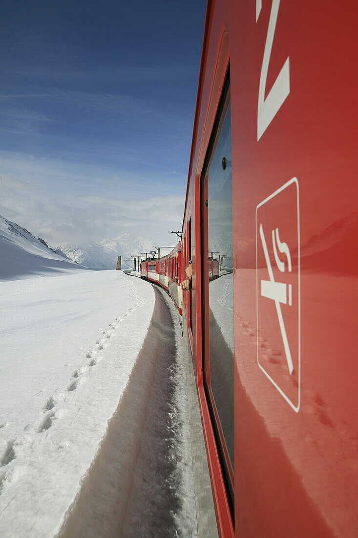 View from train of mountains