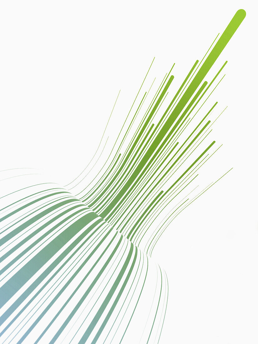 Curved green lines against a white background