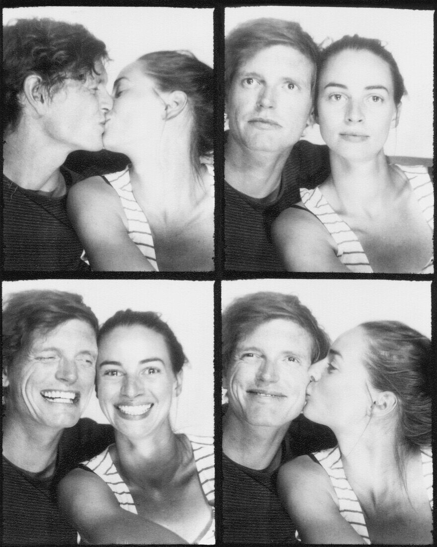 Multiple image of young couple