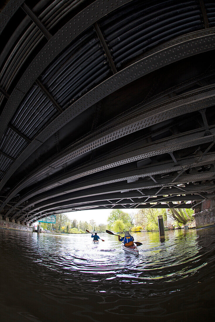 Kayak tour on Alster and Elbe through Hamburg, Germany