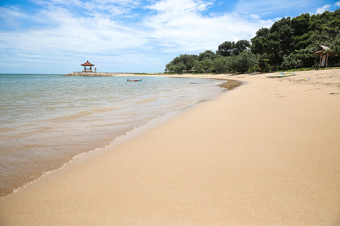 Small temple at beach, Sanur, Denpasar, Bali, Indonesia