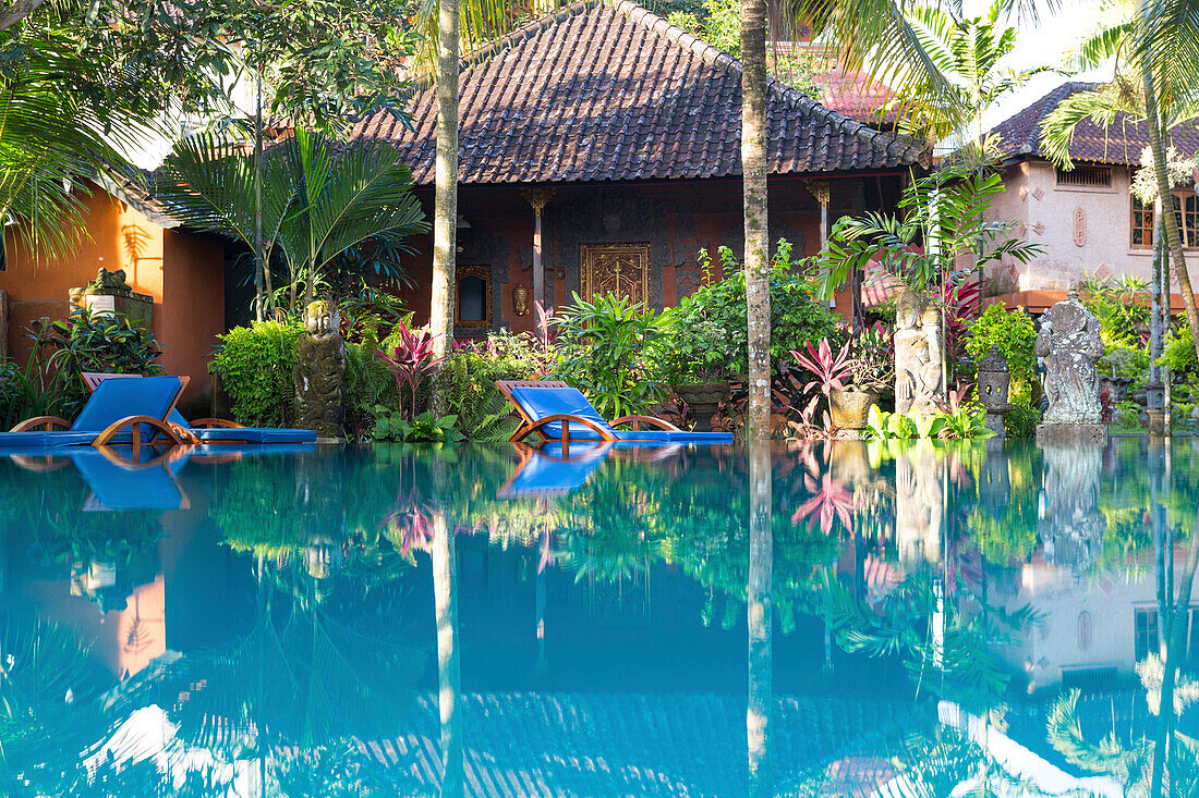 Hotel complex with swimming pool, Ubud, Gianyar, Bali, Indonesia