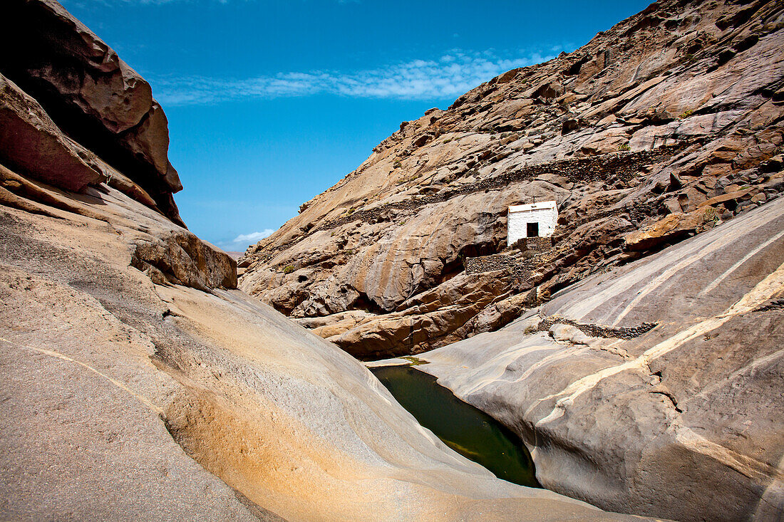 Wallfahrtskapelle Ermita de Nuestra Senora de la Pena, Barranco de las Penitas, Fuerteventura, Kanarische Inseln, Spanien