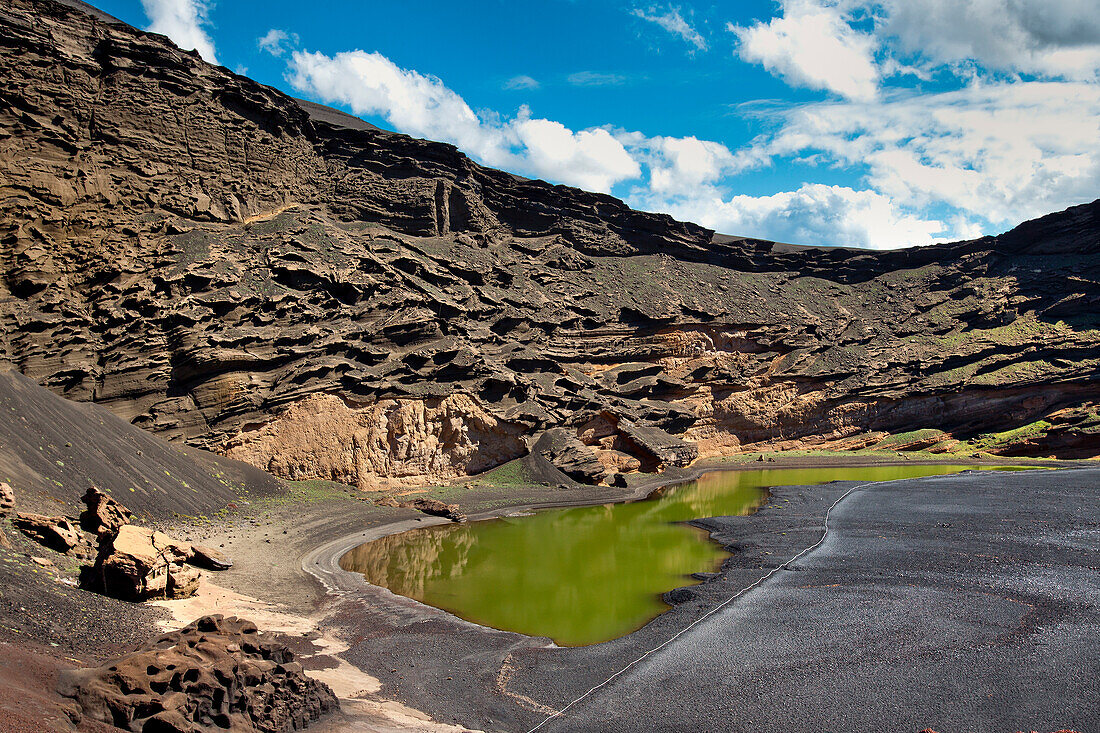 Lagoon, Charco del los Clicos, El Golfo, Lanzarote, Canary Islands, Spain