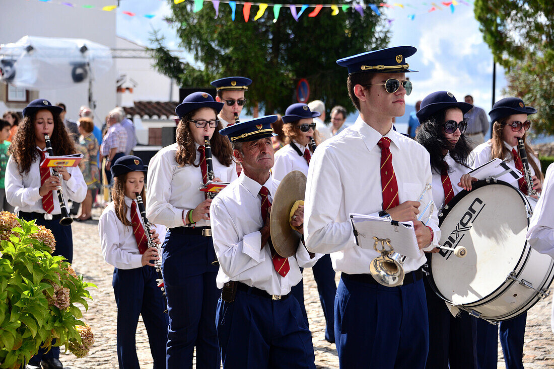 Music band in Marvao, Serra de Sao Mamede, Alentejo, Portugal