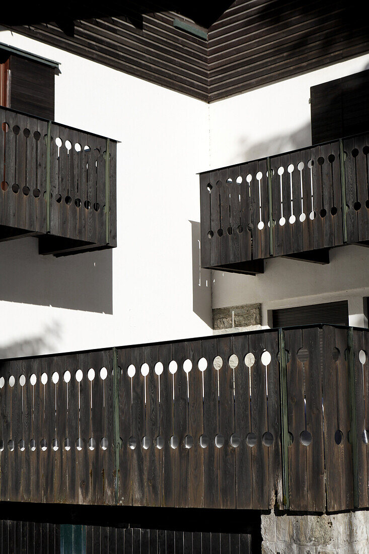 Balconies and facade on an apartment building